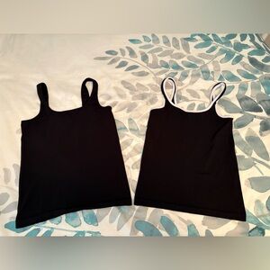 Athleta Women's Ribbed Black and Black and White Tank Tops